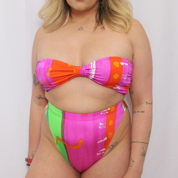 90s Color Splash High Waisted Bikini - Picture 1 of 5